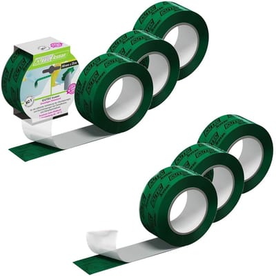 Verpakking van 6 rollen Icusan plakband, 60 mm x 25 m | Hoogwaardig plakband voor dampremmende folies | Professionele kwaliteit met extreem hoge kleefkracht | Oplosmiddelvrij en bruikbaar vanaf -10 °C