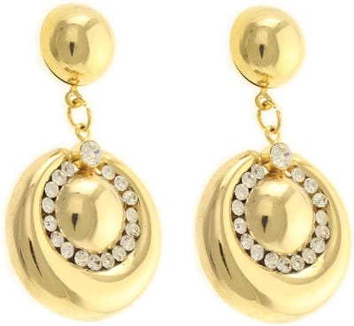 Behave - Dames oorbellen - Goudkleur rond hanger - Luxe glamour 4,5 cm