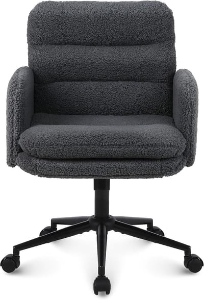 Bureaustoel - Comfortabele stoel - Thuiswerken - Zacht kasjmier - 97 cm hoog - Donkergrijs