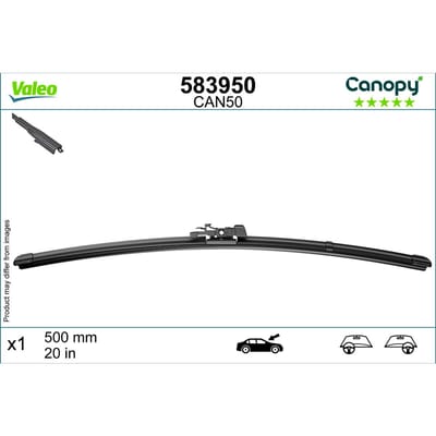 Wisserblad VALEO Canopy 583950, 500mm, Voor, 1 Stuk