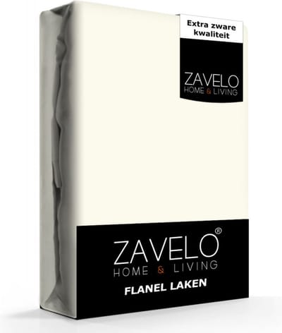 Zavelo Deluxe Flanel Laken Ivoor - 2-persoons (200x260 cm) - 100% katoen - Extra Dik - Zware Kwaliteit - Hotelkwaliteit