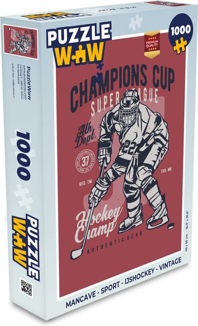 Puzzel Mancave - Sport - IJshockey - Vintage - Legpuzzel - Puzzel 1000 stukjes volwassenen