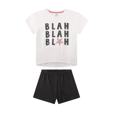 Sanetta Pyjama Pyjama Teenager Blah kurz Set van 1