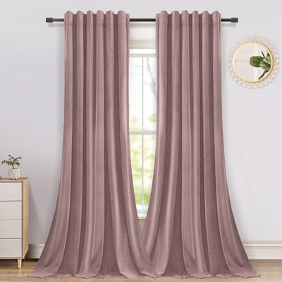 Verduisterende Gordijnen - Qelus - Gordijn - Curtains - Kant en Klaar - Fluweel Gordijnen - B 132 x H 213cm - Roze - 2 stuks