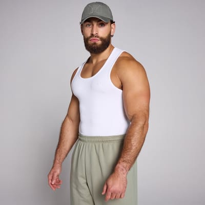 MP Men's Lift Ribbed Muscle Fit Tank - White - XS