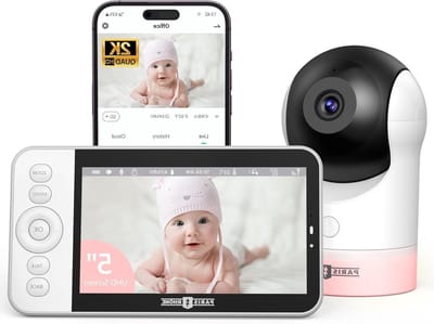 Videobabyfoon - Slimme monitor - Baby in de gaten - App bediening - 5 inch scherm - Wit