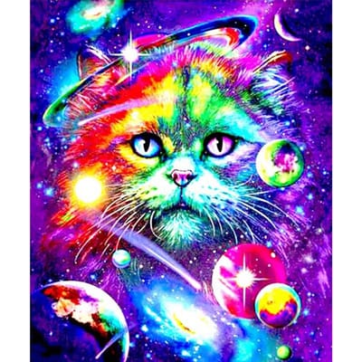 Leuke kat 5D DIY diamant schilderij volledige ronde diamant borduurwerk mozaïek foto van steentjes 20X30CM red