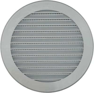 Ventilatierooster met Insectenbescherming - Kunststof Afvoerluchtrooster met Rond Luchtgeleidingselement - Diameter 125