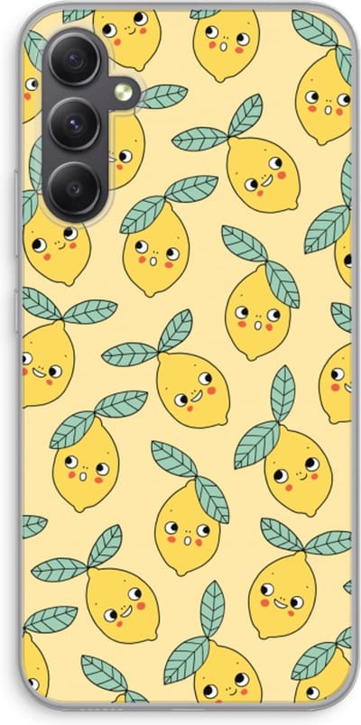 Case Company® - Hoesje geschikt voor Samsung Galaxy A34 hoesje - Citroenen - Soft Cover Telefoonhoesje - Bescherming aan alle Kanten en Schermrand