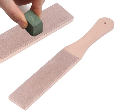 Dailygoods- Strop Dubbelzijdig Lederen - Beukenhouten Snelslijpstrop - Multifunctioneel in Leerambachten - Voor Doe-het-zelvers - Inclusief Slijpbandsysteem - Lange Levensduur - Slijpstrop