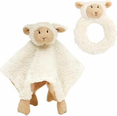 Baby cadeau setje rammelaar en tuttel doekje van Lammy het lammetje - Happy Horse knuffels