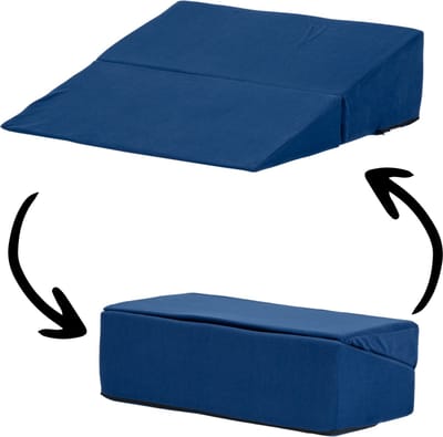 MultiMotion opvouwbaar driehoekig kussen voor in bed High density foam - Beenkussen / Rugkussen - Opvouwbaar voor verschillende toepassingen - Wigkussen, stevig kussen met 1 kussenhoes