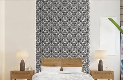 Behang - Fotobehang Patronen - Abstract - Zwart - Art Nouveau - Breedte 150 cm x hoogte 240 cm