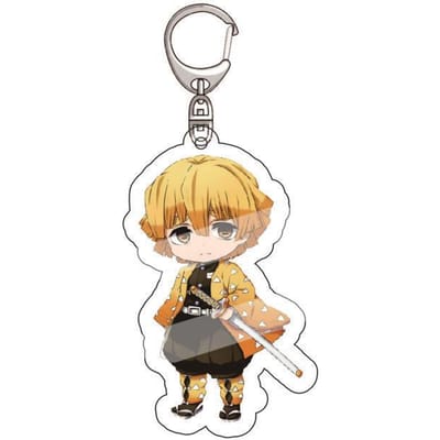 Anime Demon Slayer Acryl Sleutelhanger Tanjiro Kamado Nezuko Zenitsu Agatsuma Inosuke Hashibira Hanger Bedel 4 STuks Verzameling Mooi Cadeau 55mm beige