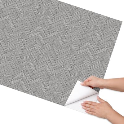 Coloray Meubel Wrap Folie - Grijs Meubelfolie - 75x150 cm - Decoratiefolie Grijze vlecht - Meubel Wrap Folie - Minimalist Meubelfolie - Plakfolie Meubels - Keuken decoratie - Achtergronden en patronen