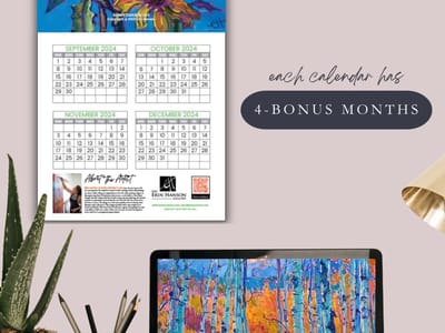 Wandkalender 2025 - Grote Jaarkalender met Californië Landschappen - Impressionistische Kunst - Maandoverzicht voor Kantoor 30x61 cm