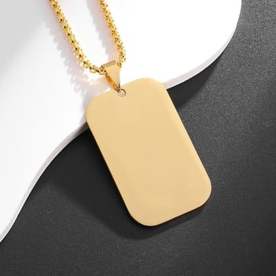 Roestvrij Staal Europees en Amerikaans Gepersonaliseerd Militair Merk Heren Hanger Eenvoudige Heren en Dames Ketting beige