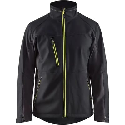 Blåkläder Softshell Jack 49502516 Zwart/High Visibility Geel - Maat 4XL