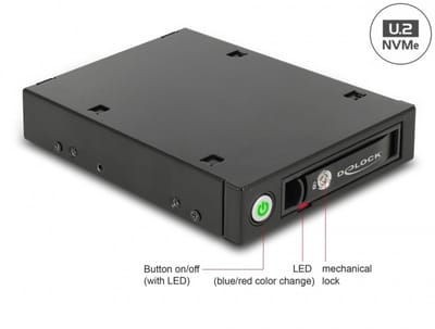 Delock 3.5″ Mobile Rack for 1 x 2.5″ U.2 NVMe SSD or SATA / SAS HDD / SSD