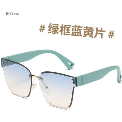 Nieuwe Mode Stijlvolle Frameloze Zonnebril Dames Volwassenen Designer Verloop Zonnebril Premium Hoge Kwaliteit Premium Luxe