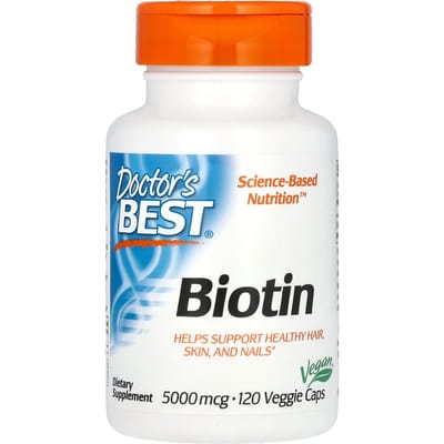 Doctor's Best, Biotine, 5.000 mcg, 120 Veggie Capsules