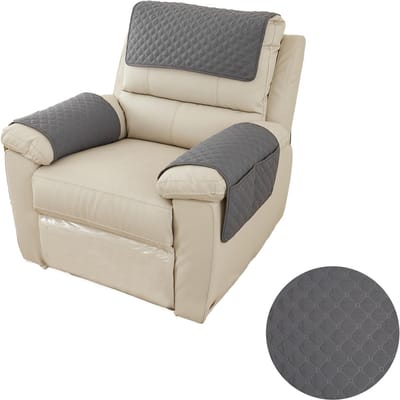 Set of 3 Bankhoezen - Beschermhoes - Bankarmleuninghoezen - Elastische Bankhoes - Bank armleuning hoes - Geschikt voor de meeste banken - Donkergrijs