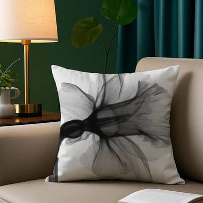 VIKAMA Zwart Wit Roze Kussensloop X-ray Bloemendruk Moderne Luxe Bankkussensloop Woonkamer Auto Zacht Huisdecoratie 50x50cm