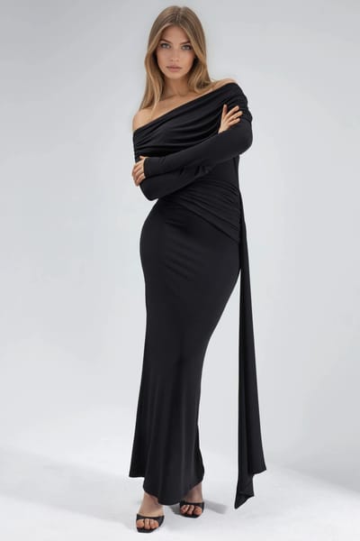 Asymmetrische Bodycon Maxi-jurk met Split