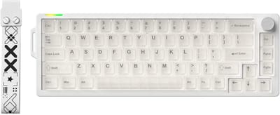 Furycube V68 - Compact Gaming Toetsenbord - 67 Toetsen - Hot-Swap Switches - RGB Verlichting - Transparant/Wit