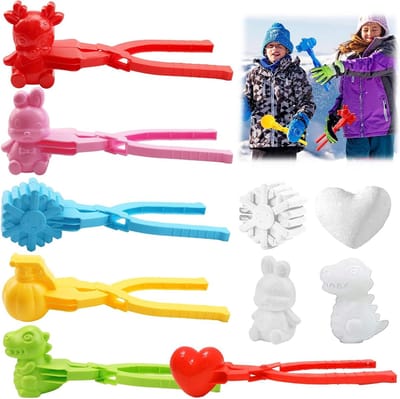 Snowballvormige Ploeg voor Kinderen, Set van 6 Stuks, Buiten Speelgoed voor Sneeuwballen, Geschikt voor Kinderen en Volwassenen, Diameter 7 cm, Perfect voor Winterplezier
