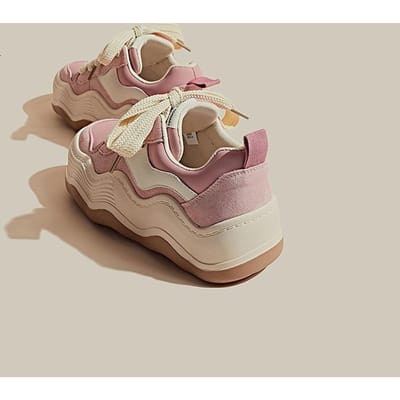 Dames Lente Nieuwe Trendy Dikke Zool Verhoogde Casual Sportschoenen met Golfzool 40