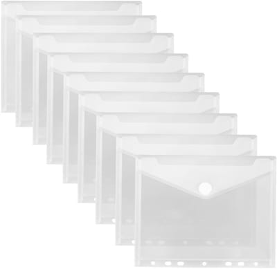 10 Stuks A5 Document Compartimenten, Transparante Documenttassen van 22.5x18cm voor Facturen, Ontvangsten en Organisatie van Documenten voor Kantoor, School en Thuisgebruik