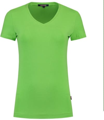 Tricorp Dames T-shirt V-hals 190 grams - Casual - 101008 - Limoengroen - maat M