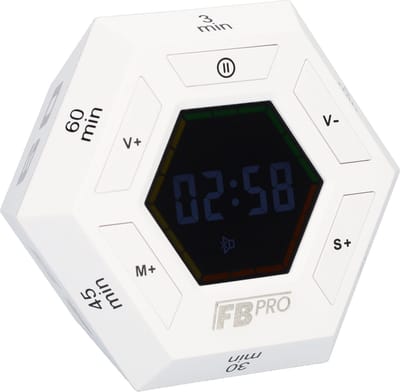 6 Hoekige Digitale Alarmklok - Hexagon Kookwekker - Alarm Klok met 6 Kanten - Timer met 6 Standen - Met Zelf Instelbare Timer! - Witte Digitale Klok met Magneten