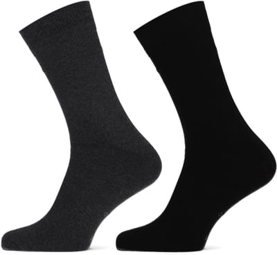 Teckel - Dames Sokken - Badstof zool - 2-Pack - Maat 36/42 - Anthracite