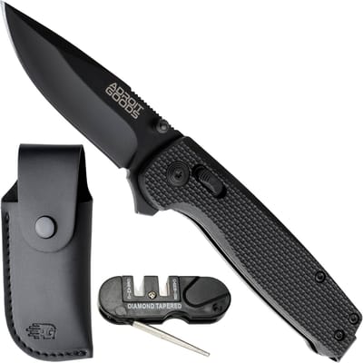 AdroitGoods Survival Zakmes Outdoor - G10 Handvat & D2 Staal - Zwart