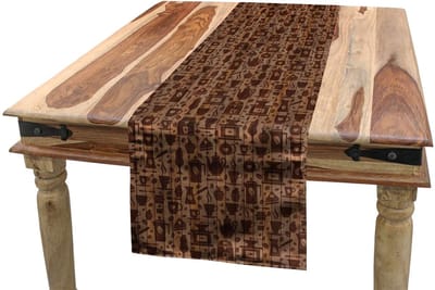 ABAKUHAUS tafelloper – bakkerijthema, 40×180 cm – Cocoa Redwood