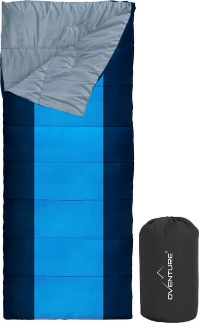 Oventure Blue Jay dekenmodel slaapzak - 190 x 80 cm, incl. compressietas