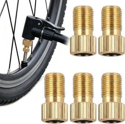 Klep Adapters - Fiets Ventiel Omzetters - Banden Oppompen - Duurzaam Aluminium - 5 Stuks - Goud