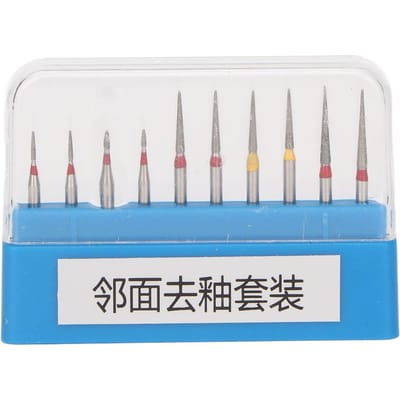 10 stuks Tandheelkundige Frezen Roestvrij Staal Tandheelkundige Frezen Set Hoge Snelheid Handstuk Polijstfrezen Accessoire Slijpgereedschap gray