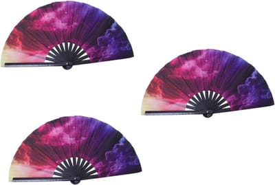3Pcs Show Fan Zijde Opvouwbare Fans - Decoratieve Doek Fan Voor Bruiloft - Hand Held Fans Voor Zijde Hand Fans - Kleurrijke Fan Opvouwbare