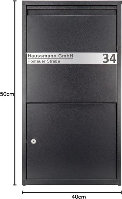 XXL Naambord voor Pakketbrievenbus 40x5cm - Gepersonaliseerd Huisnummer Bord Kunststof Aluminium Look