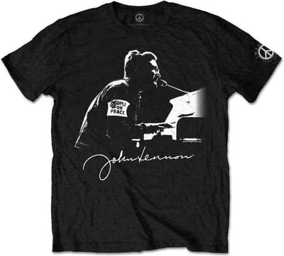 John Lennon - People For Peace Heren T-shirt - S - Zwart