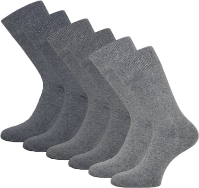 6 paar SQOTTON® Katoenen sokken - Naadloos - Heren & Dames - Grijs-mix - Maat 35-38
