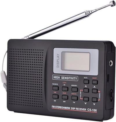 Cosensi - Draagbare Miniradio met FM/AM/SW Ontvangst en Klokfunctie