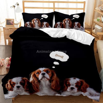 Prachtige Hond Dalmatiër Beddengoed Set 3d Luxe Dekbedovertrek Sets Dekbed Bedlinnen Queen King Eenpersoons Maat Zwart Wit Dier Huisdier AU Single(140x210cm)