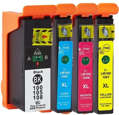 LE-100XL BK/C/M/Y 14N1068E Multipack Huismerk Inktcartridge | Compatible met Lexmark 100XL | Geschikt voor Lexmark Genesis s815 / Genesis s816 / Impact S 305 / Impact s300 / Impact s301 / Impact s302 / Impact s308 / Interact S 605 / Interact s602