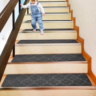15 stuks tapijttraptreden - 76 x 20 cm - antislip - zelfklevend - wasbaar - veiligheidstapijtovertrek - kinderen - huisdieren