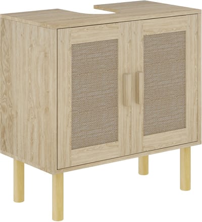 HOMCOM Badkamermeubel - Spaanplaat - 60x30x60cm - Eiken