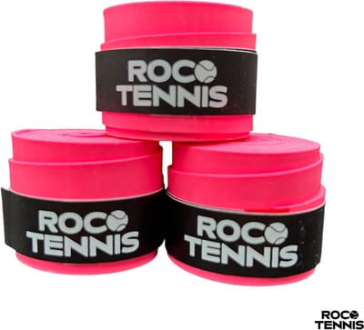 3 stuks | Roco Tennis Overgrips | Antislip | Dry | Zweetabsorberend | Tennis | Padel | Badminton | Squash | Overgrip | Tennisgrips | Soft | Zacht | Roze